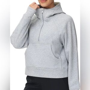 Cropped 1/2 zip Grey Hoodie